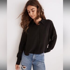 Madewell Lusterweave Hartfield Crop Button Up Shirt